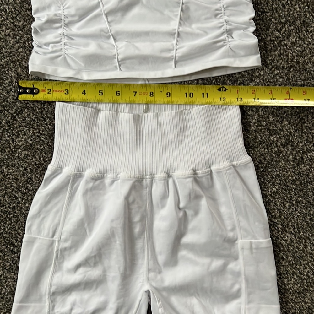 FP Movement Good Karma Ruched Crop Tank & Tennis Short - White - M/L - Picture 2 of 11